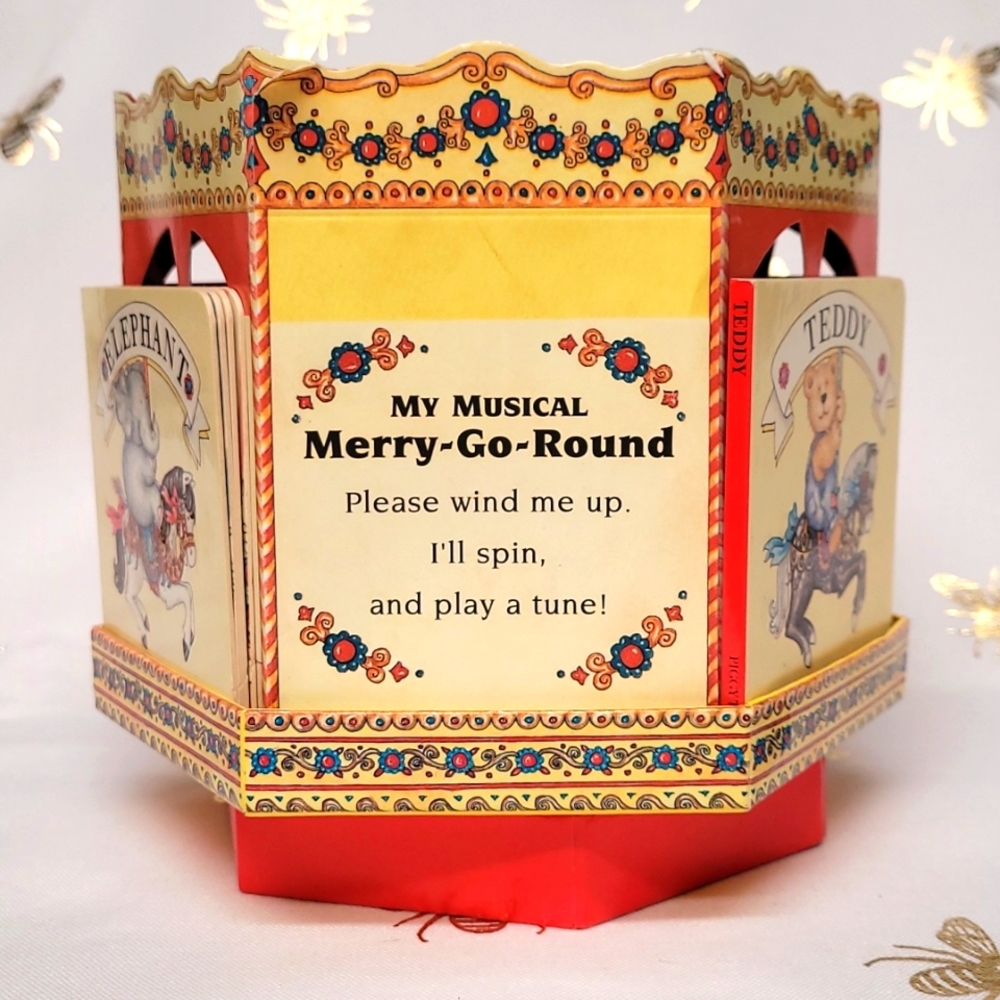 🌝VINTAGE MUSICAL TOY CAROUSEL & BOOKS 📚🎠